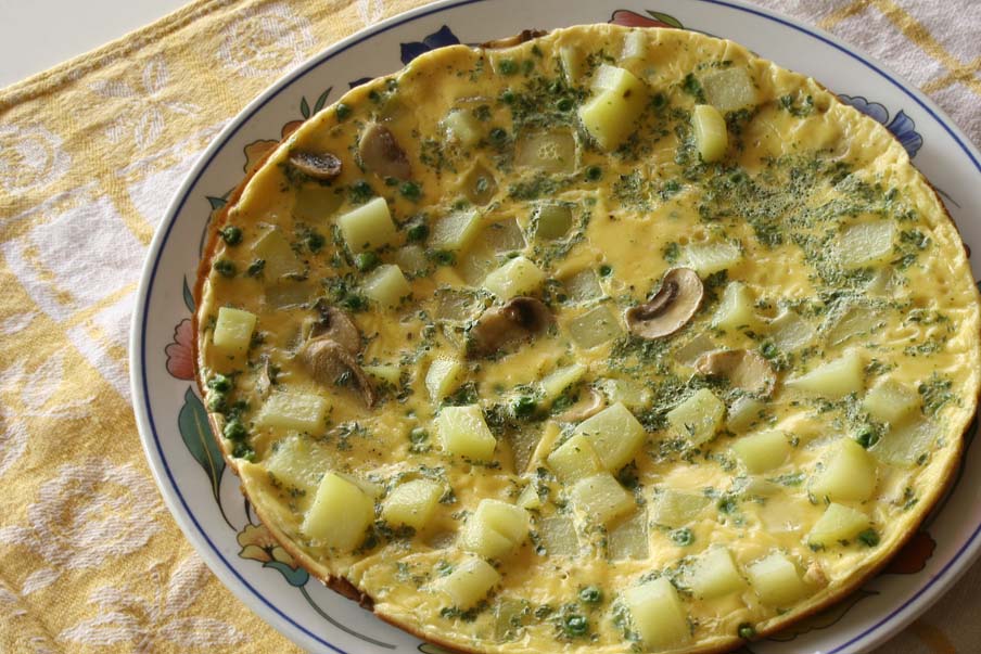 vegetarische boerenomelet maken