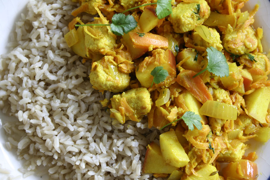 zoete curry kip madras vegetarisch