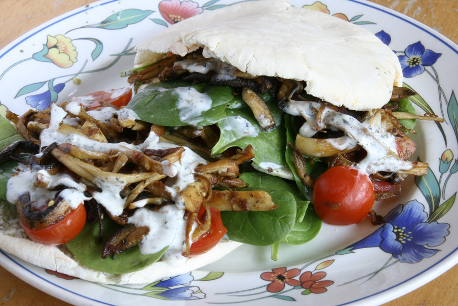 Vegan shoarma broodje pita