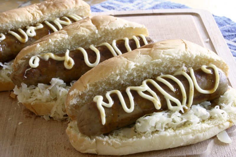 Broodje vegetarische hotdog